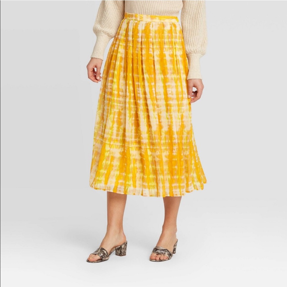 Women's Low-Rise Tie-Dye Flowy Midi Skirt